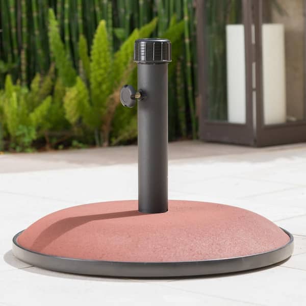 Noble House Terracota 33 lbs. Concrete and Iron Patio Umbrella Base in Brownish Red