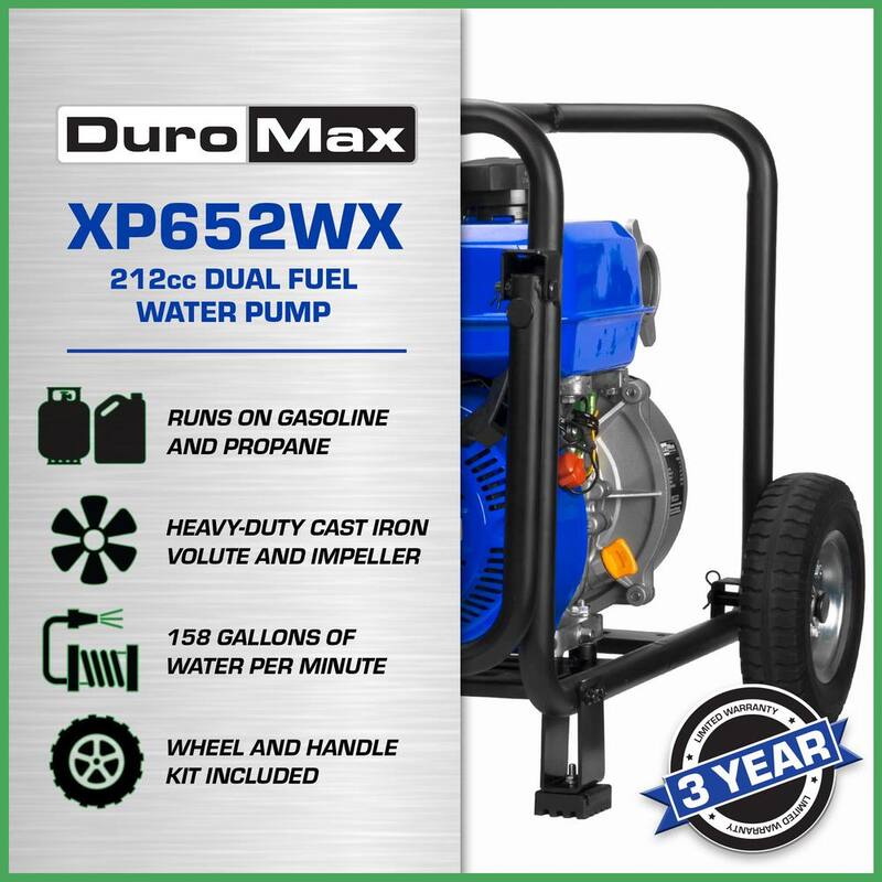 212cc 2 in. Dual Fuel Semi-Trash Water Pump