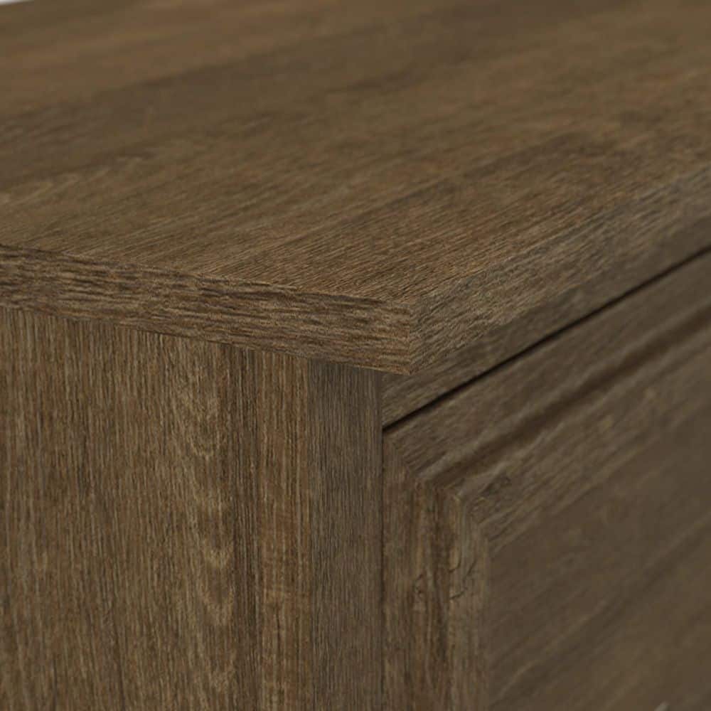 Ash Brown Engineered Wood Entryway Shoe Storage Bench with Doors