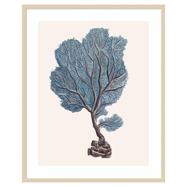 Amanti Art Indigo Reef IV by Melissa Wang 33 in. W x 41 in. H. Wood Framed Wall Art Print Framed in Brown