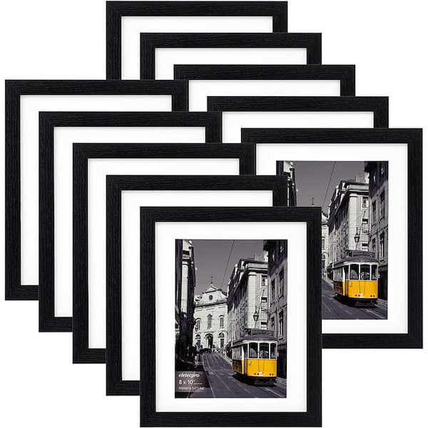 Cubilan 8 in. x 10 in. Black Picture Frames Set of 10