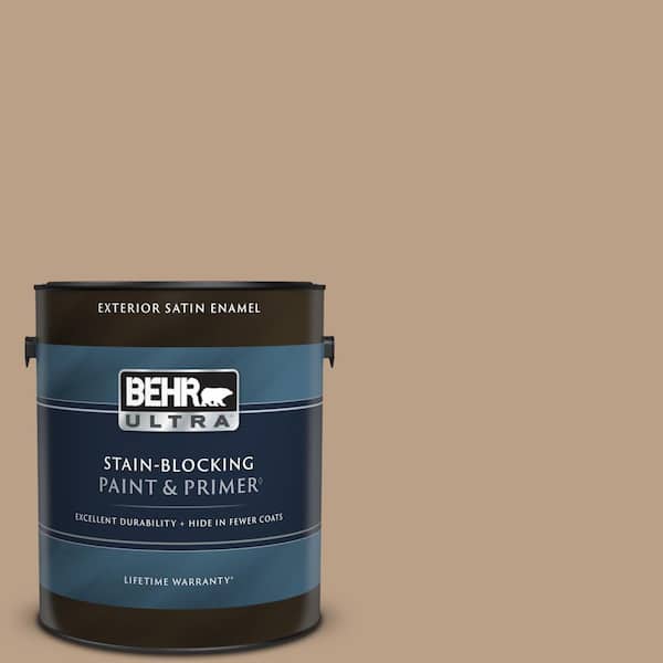 BEHR ULTRA 1 gal. #ICC-52 Cup of Cocoa Satin Enamel Exterior Paint & Primer