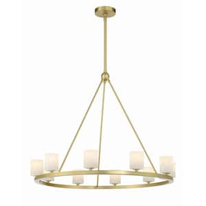 Aragon 10-Light Integrated LED Soft Brass Chandelier