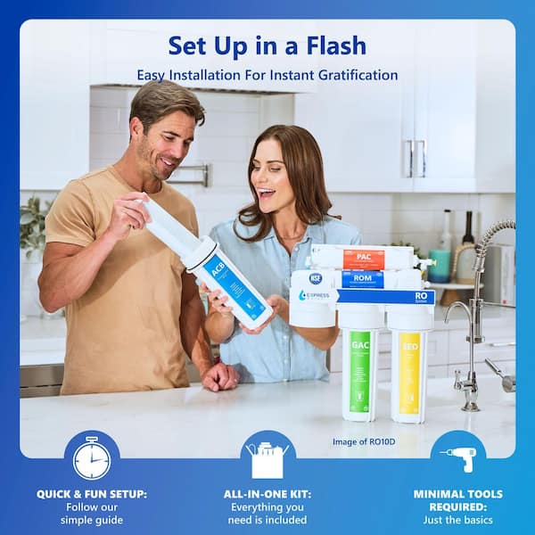 Express Water Reverse Osmosis 5 Stage Water Filtration System – NSF Certified – Faucet, Tank and 4 Filters – 50 GPD Express Water Reverse Osmosis 5 Stage Water Filtration System – NSF Certified – Faucet, Tank and 4 Filters – 50 GPD