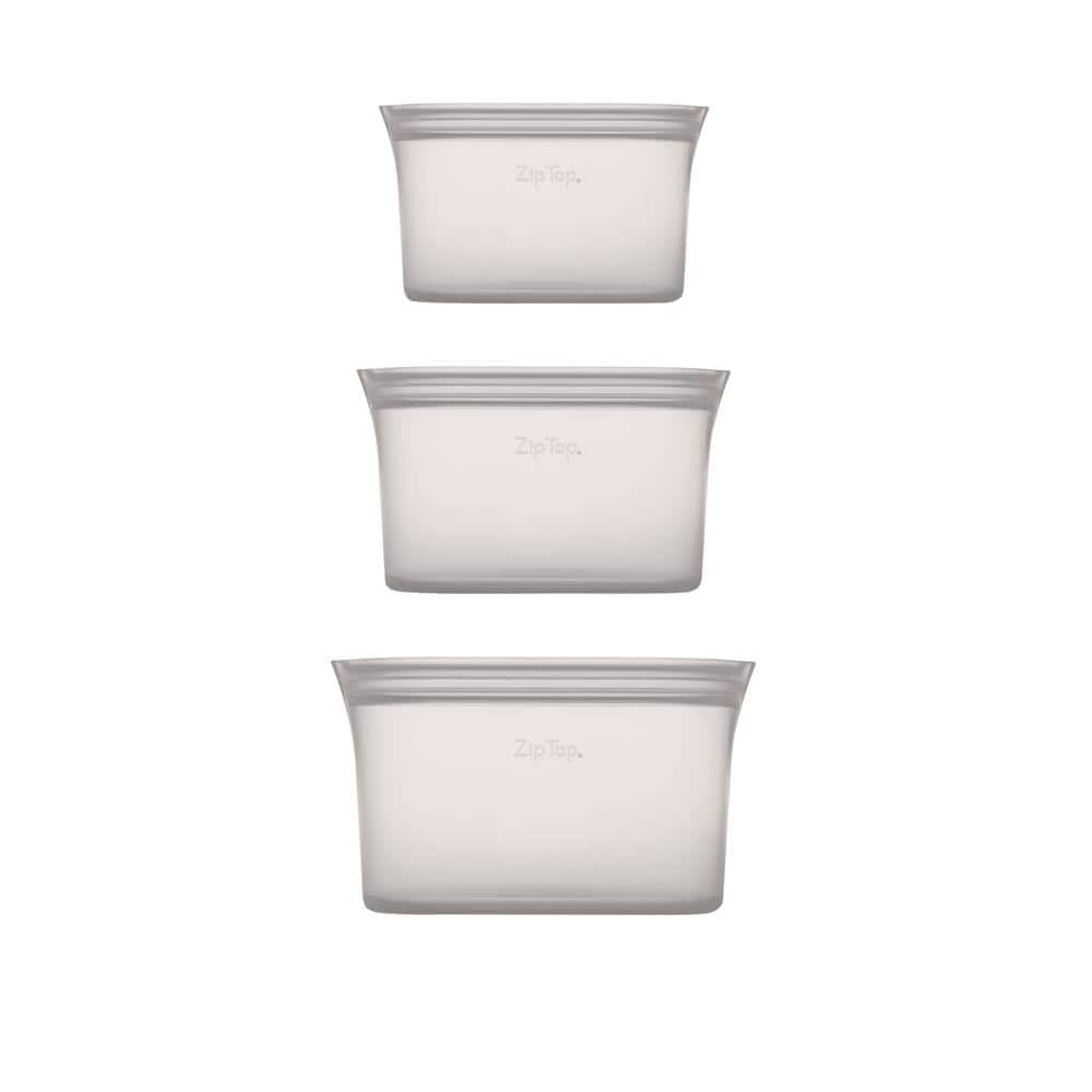 Gray BPA-Free Silicone Reusable Food Storage Container Set