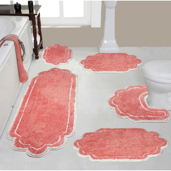 Set of 5 Modesto Collection Red Cotton Tufted Bath Rug Set - Home Weavers