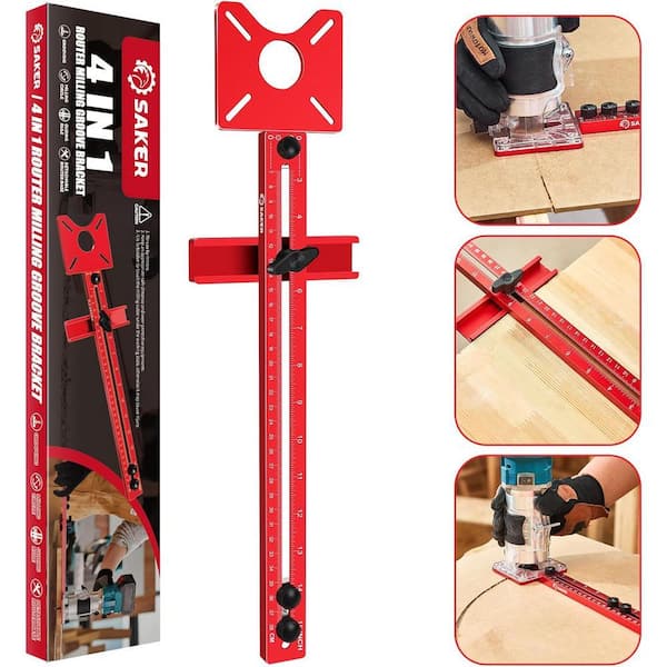 Saker 4 in. 1-Router Milling Groove Bracket, Cabinet Hardware Jig