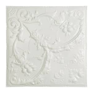 Saginaw 2 ft. x 2 ft. Nail Up Metal Ceiling Tile in Matte White (Case of 5)