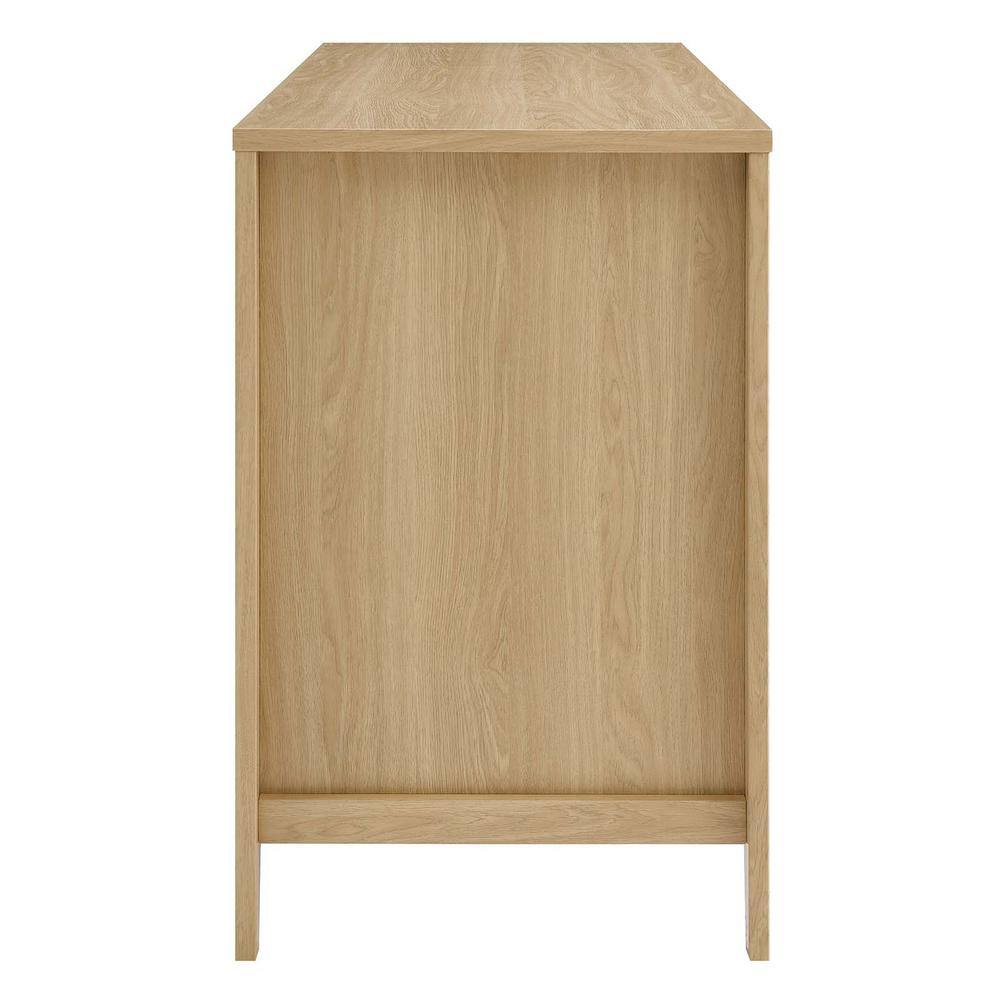 Oak Wood Office Desk with Drawer and Keyboard Tray