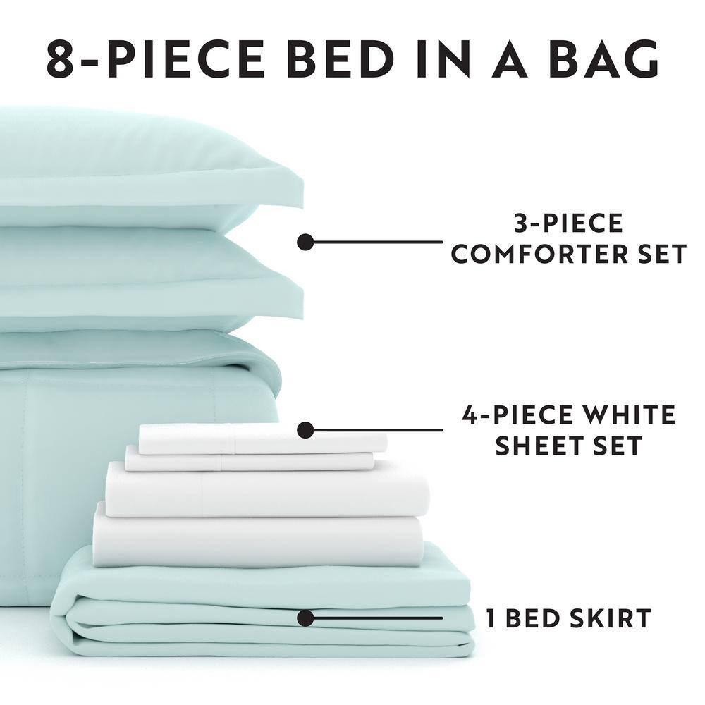 Gray Twin Microfiber Down Alternative Bed in a Bag Set