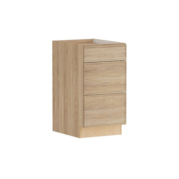 Designer Series Renly 18 in. W x 24 in. D x 34.5 in. H Assembled Slim Shaker 3-Drawer Base Cabinet in Sandstone