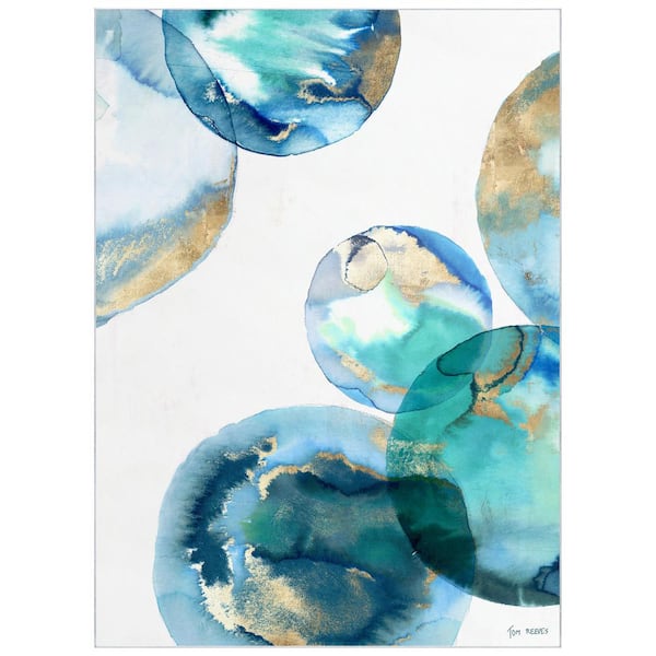 Multi-Colored 8 ft. x 10 ft. Marbles I Washable Geometric Art Area Rug