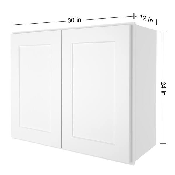 HOMEIBRO Ready To Assemble Shaker Wall Kitchen 2 Door Stock Storage Cabinet kitchen cabinet (30 in. W x 24 in. H x 12 in. D)