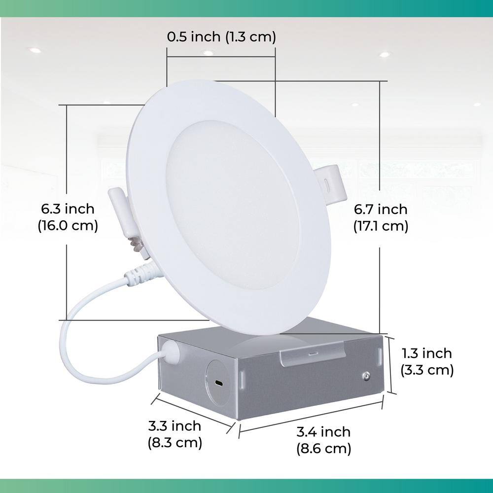 6'' White Aluminum LED Canless Recessed Lighting Kit