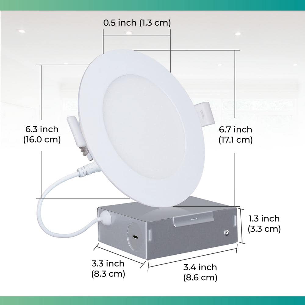 Elite 6-Inch White Aluminum LED Recessed Lighting Kit, Set of 6