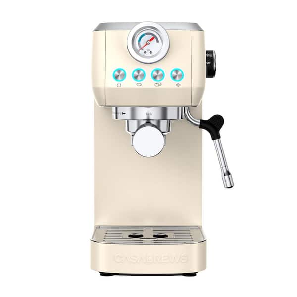 CASABREWS 3700G 2-Cup Yellow Stainless Steel Espresso Machine with Powerful Steam Wand