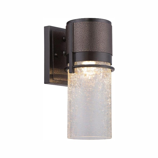 Designers Fountain Baylor 7 in. Burnished and Flemish Bronze Integrated LED Outdoor Line Voltage Wall Sconce