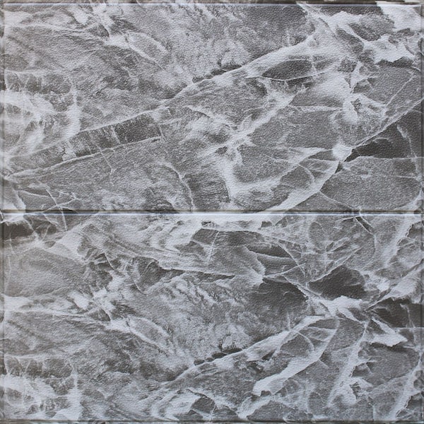 Dundee Deco Falkirk Markinch 1/4 in. x 27.6 in. x 27.6 in. Grey White PE Foam Peel and Stick 3D Decorative Wall Panel (5-Pack)