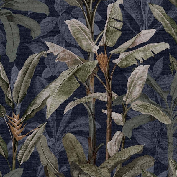 Graham & Brown Borneo Midnight Navy Wallpaper
