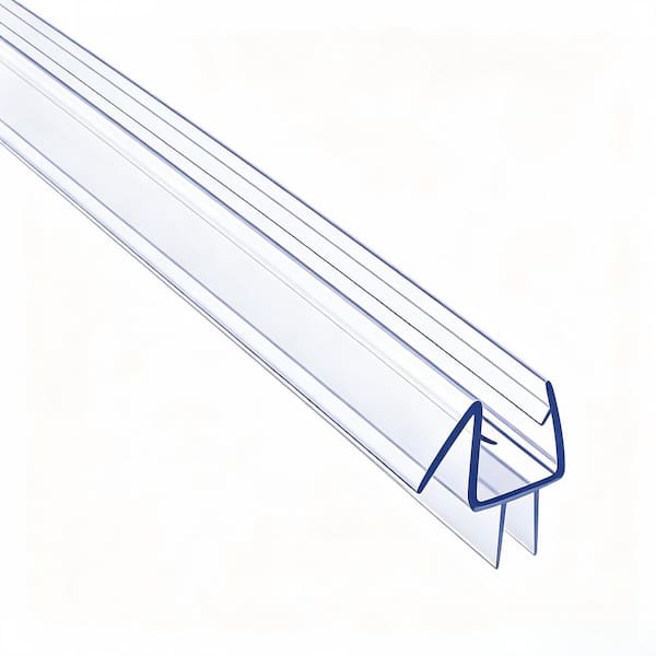 2/5 in. x 36 in. Clear Glass Shower Door Bottom Seal Stop Shower Leaks, 2-Pack