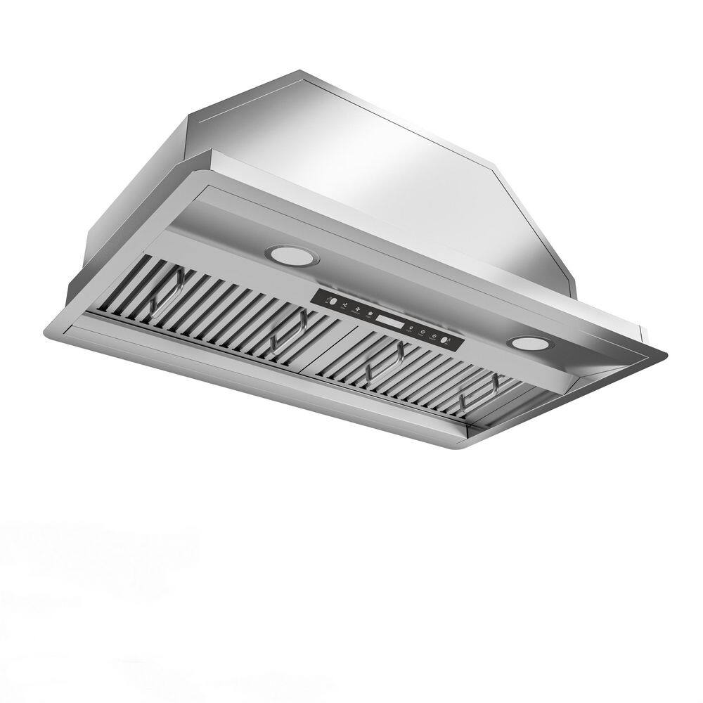 36 in. 900 CFM Convertible Insert Range Hood in Stainless Steel with LED Light, 3-Speeds, Voice/Gesture/Touch Control