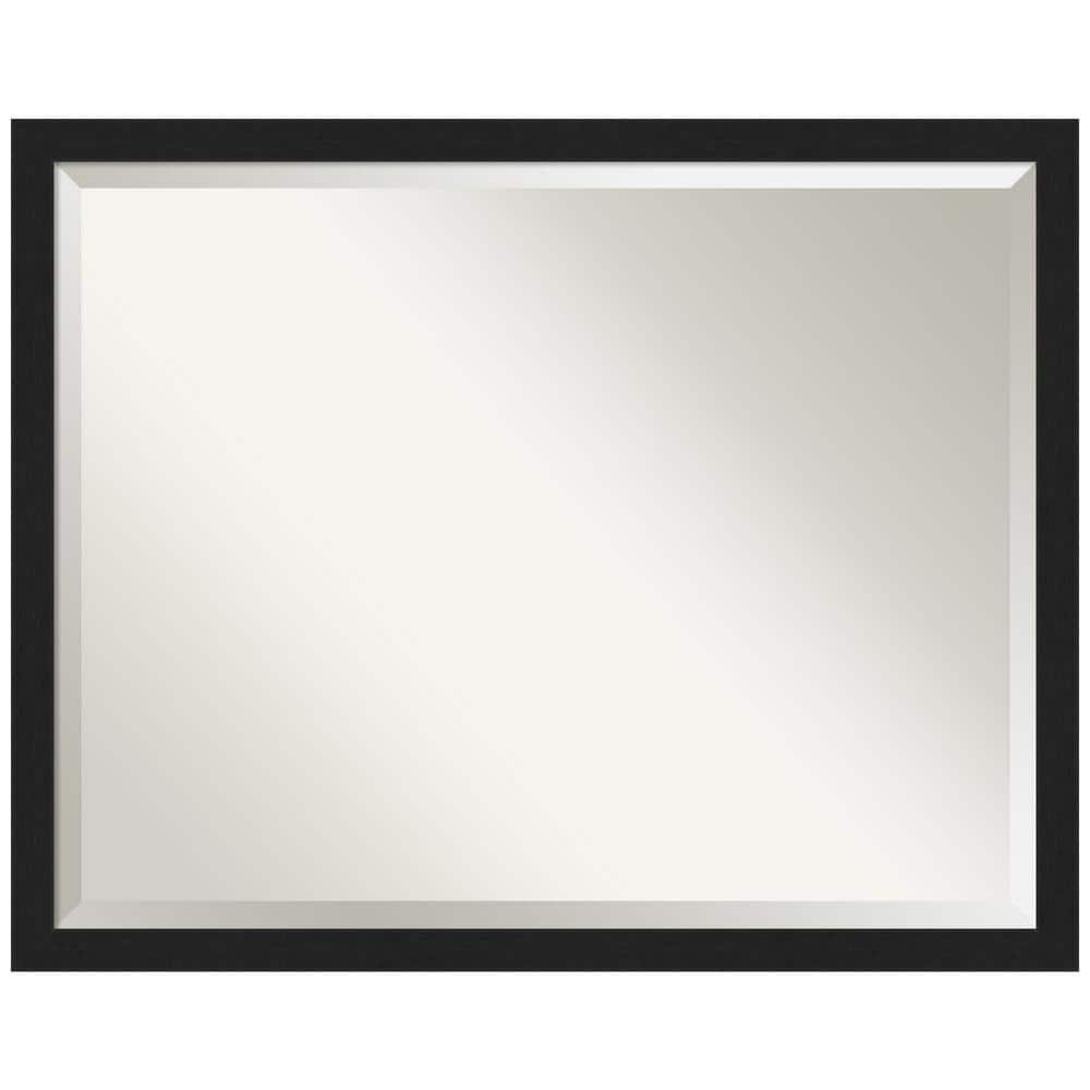Grace Brushed Black Rectangular Beveled Wall Mirror 30 x 24 Inch