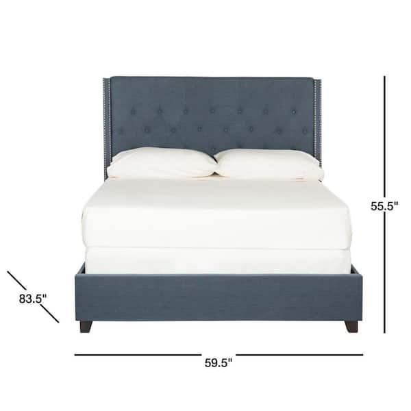Safavieh Winslet Navy Queen Upholstered Bed Safavieh Winslet Navy Queen Upholstered Bed