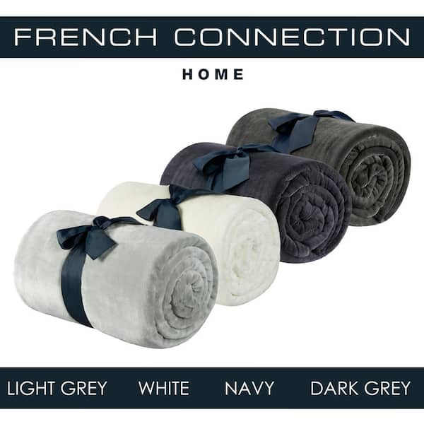 French Connection 50 in. x 70 in. Throw Blanket - Charcoal