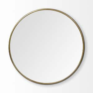 47.24 in. W x 47.24 in. H Metal Gold Decorative Mirror