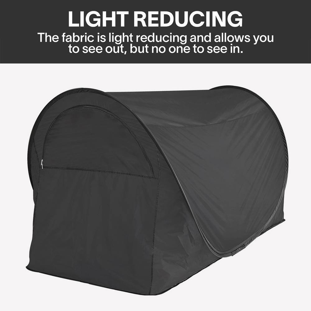 Charcoal Black Full Size Polyester Privacy Bed Tent