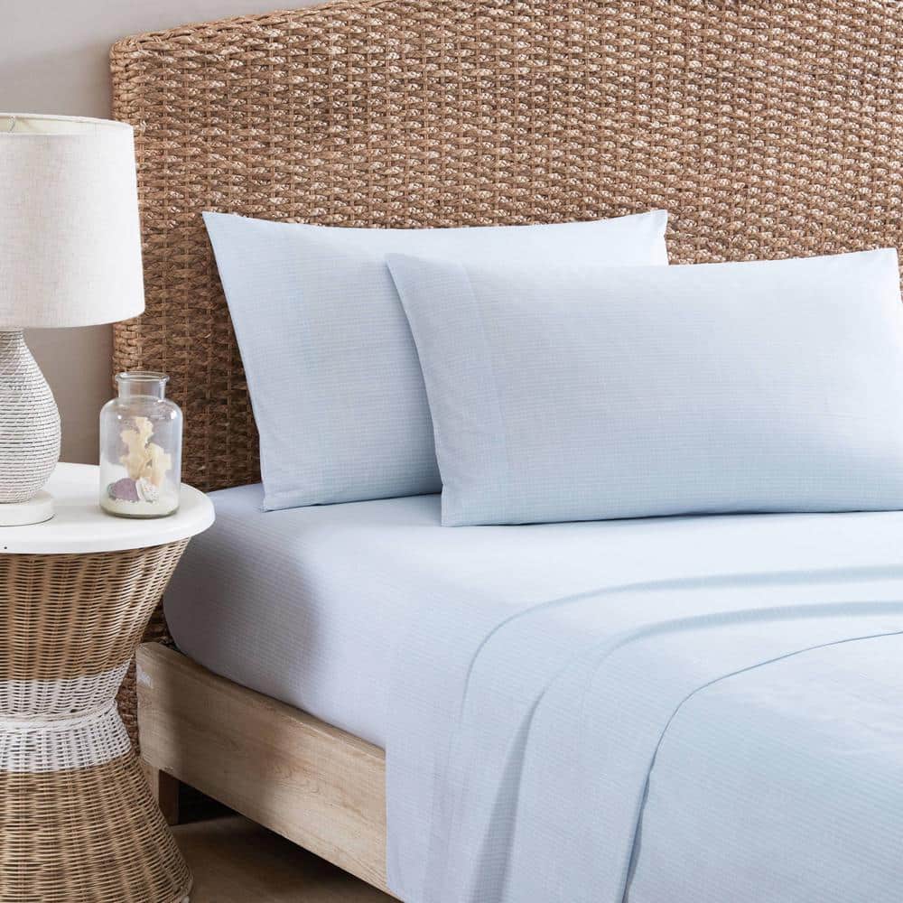 Ala Moana Blue Cotton Percale Queen Sheet Set