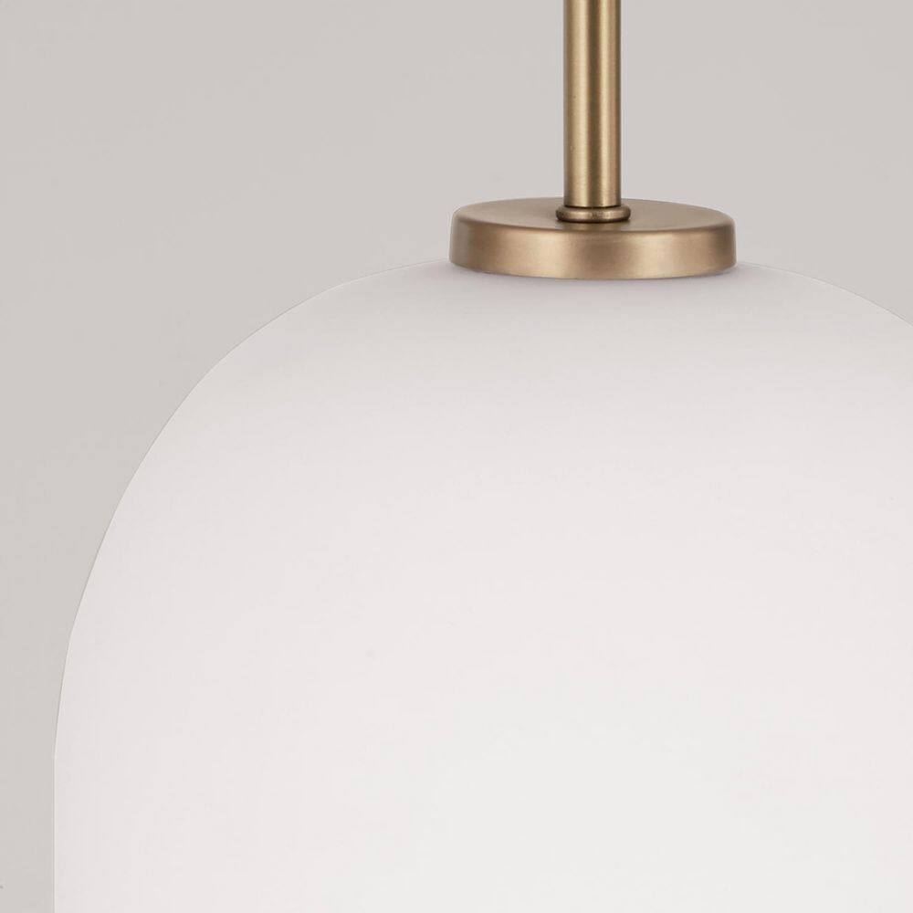 Lawson Aged Brass Pendant with Soft White Glass Shade