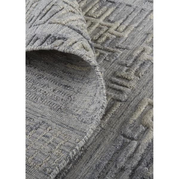 2 ft. x 8 ft. Gray, Ivory Abstract Runner Rug