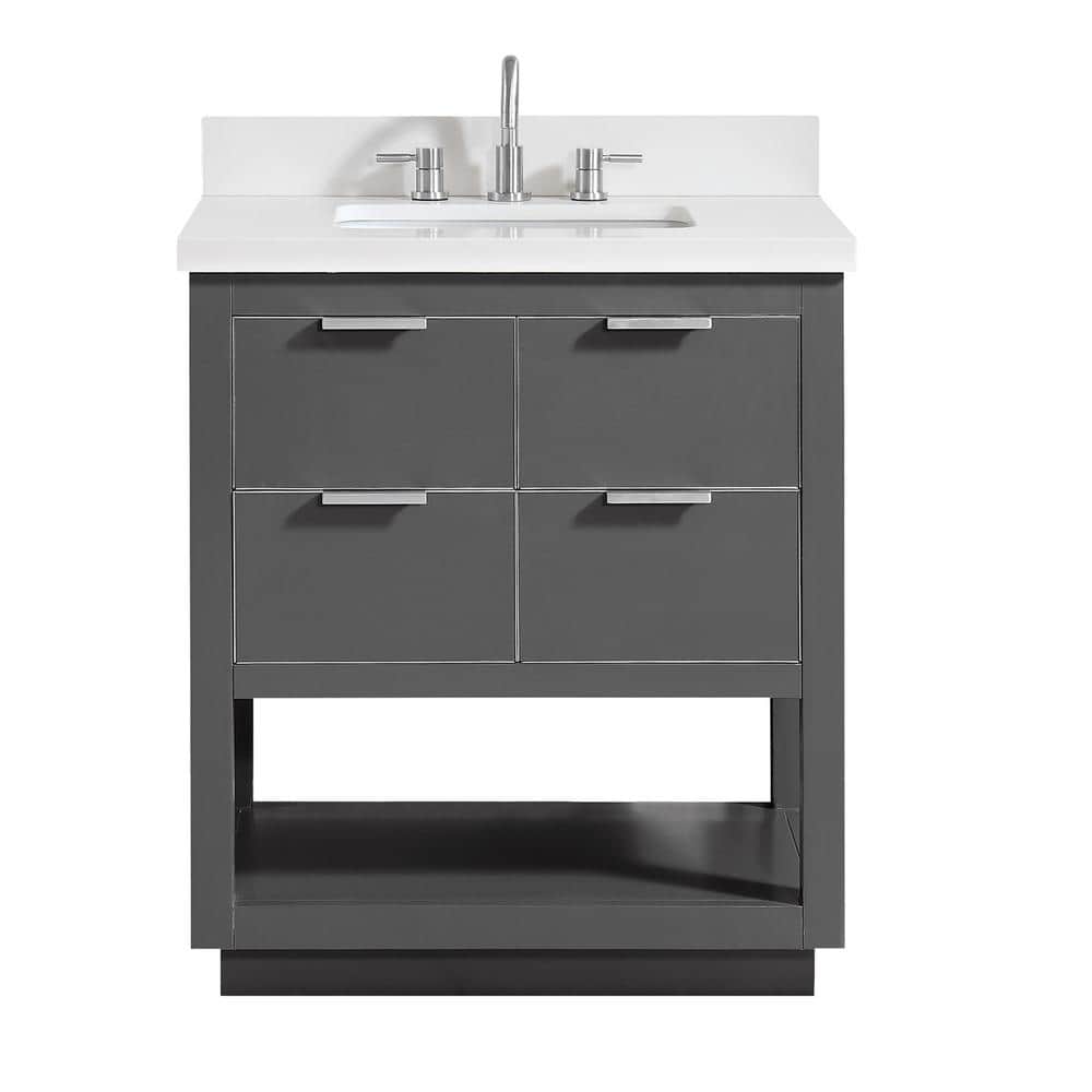 Avanity Allie 31 in. Single Sink Twilight Gray with Silver Trim