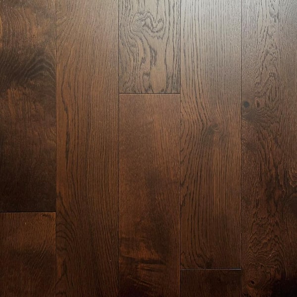 Dekorman Caramel Oak 3/8 in. T x 6.5 in. W Tongue and Groove Wire Brushed Engineered Hardwood Flooring (31.97 sq.ft./case)