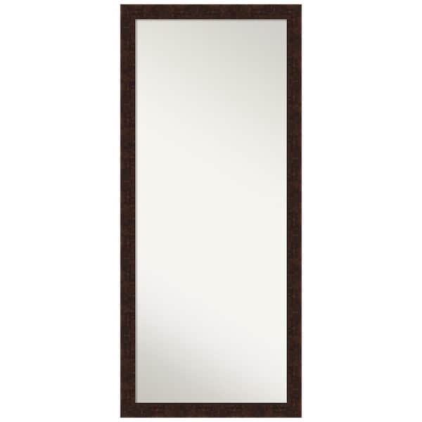 Amanti Art William 64.12 in. x 28.12 in. Modern Classic Rustic Rectangle Framed Mottled Bronze Floor Leaning Mirror