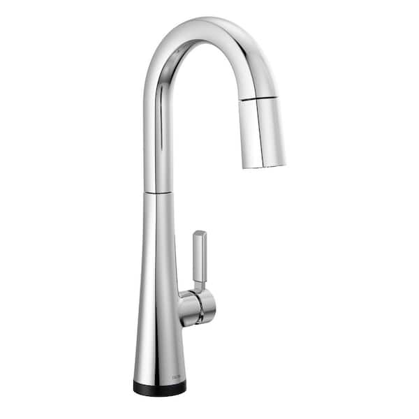 Delta Monrovia Single-Handle Pull-Down Bar Faucet with Touch2O Technology in Lumicoat Chrome