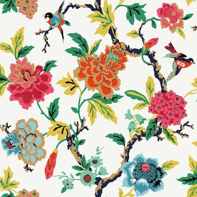 Peel Stick Removable Floral Wallpaper Home Decor The Home Depot