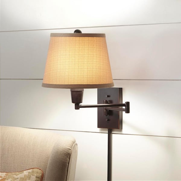 Wall Lamp With Fabric Shade, Home Depot Wall Lamps