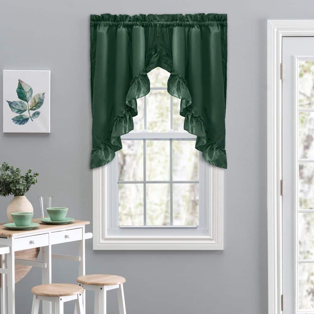 Ellis Curtain Stacey 38 in. L Polyester/Cotton Swag Valance Pair in Harvest  015446104632 - The Home Depot, image size:1000x1000