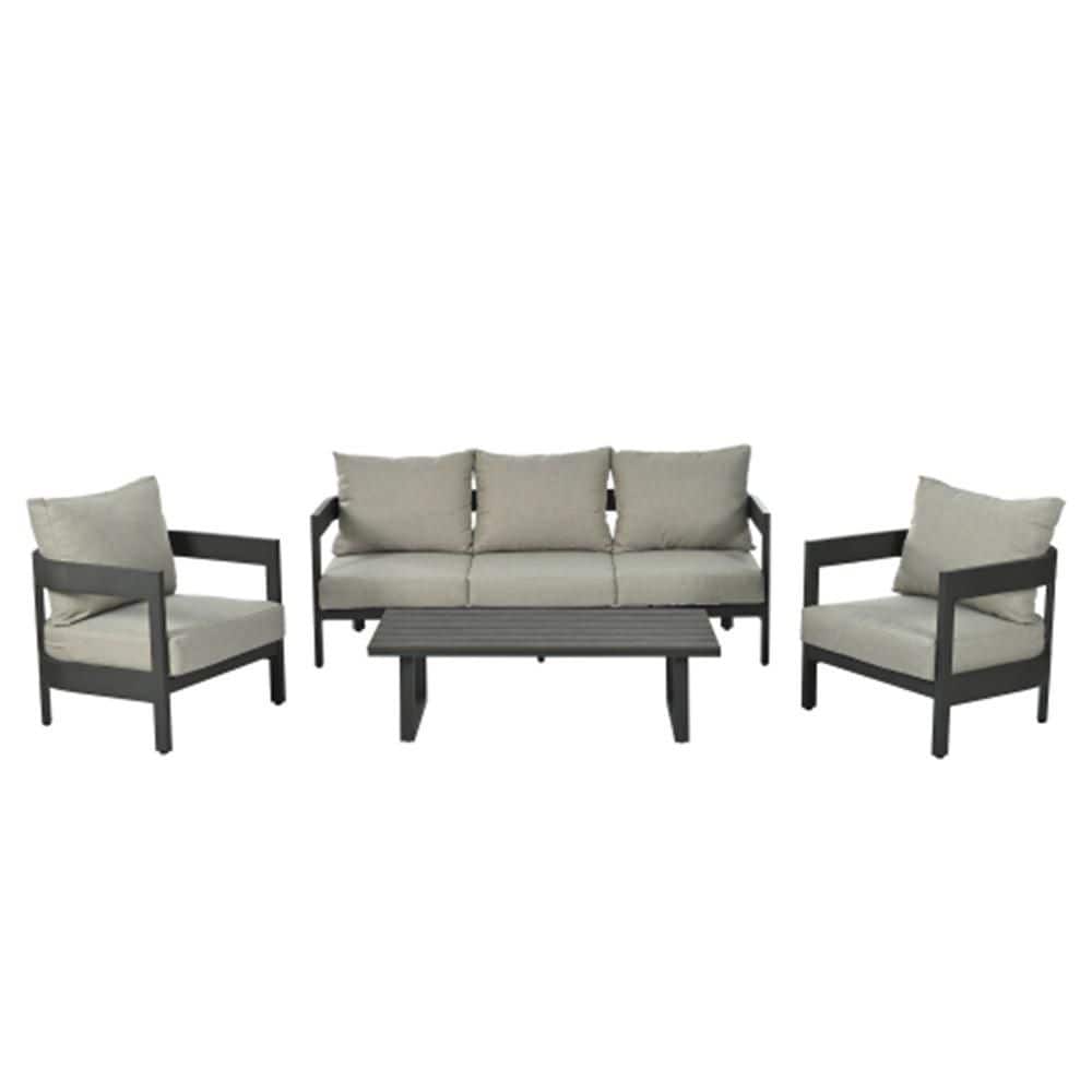 Luxurious Outdoor Seating Set: Light Gray Cushions for Exceptional Comfort, Ideal for Patios and Poolside Relaxation! price history on PriceWatchPro