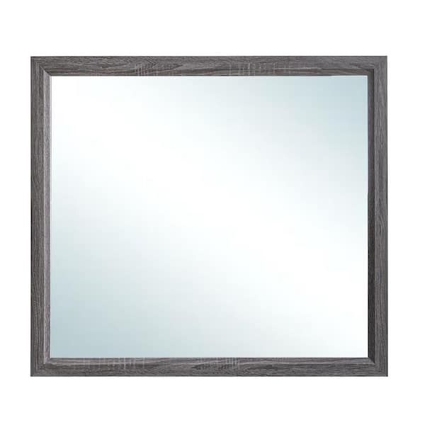 Glasgow 39 in. W x 35 in. H Rectangle Framed Gray Dresser Mirror