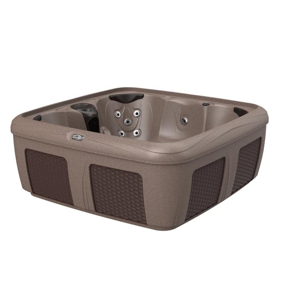 AquaRest Spas Dynamic 84S 7-Person with 47-Jet Plug and Play Hot Tub, Heater, LED Footwell Light and Ozone in Brownstone
