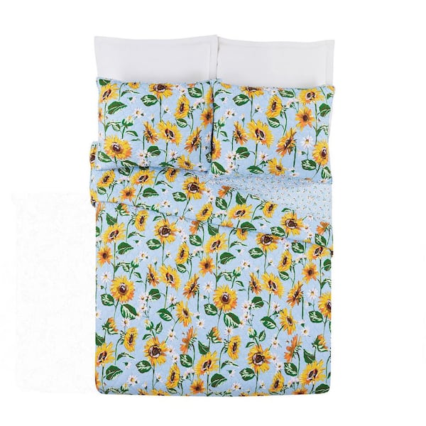 Vera Bradley Sunflower Sky 2-Piece Yellow Cotton Twin Quilt Set