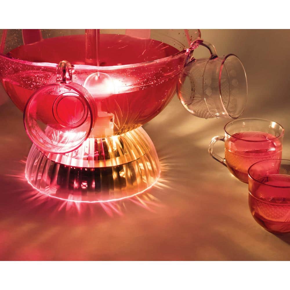Nostalgia Clear Plastic LED Lighted Party Fountain with Cups