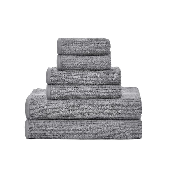 Nautica Brookwater Antimicrobial 6-Piece Gray Cotton Towel Set