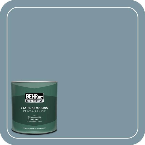 BEHR ULTRA 1 qt. #530F-5 Waterscape Extra Durable Semi-Gloss Enamel Interior Paint & Primer