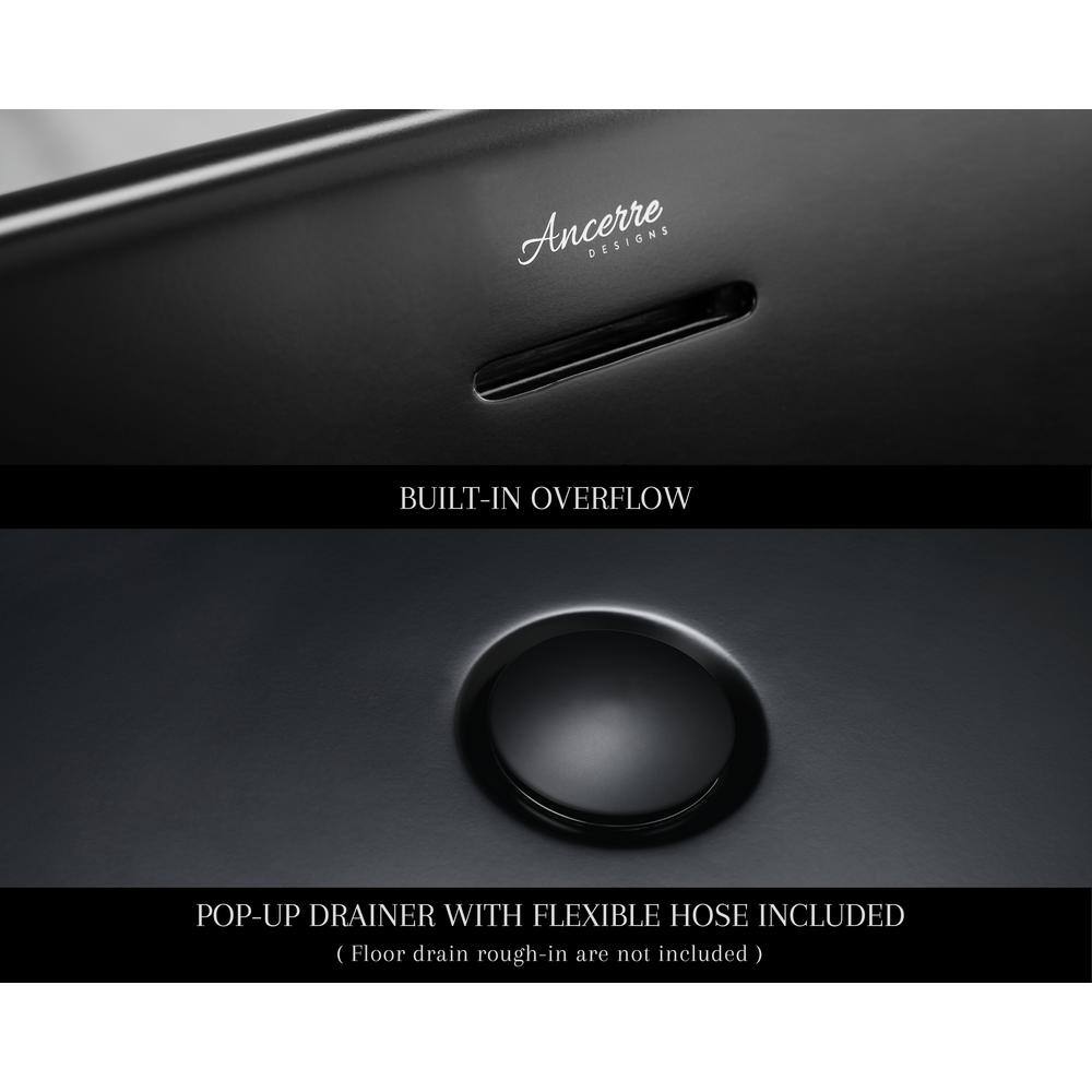 Fiore 67'' Matte Black Acrylic Freestanding Bathtub
