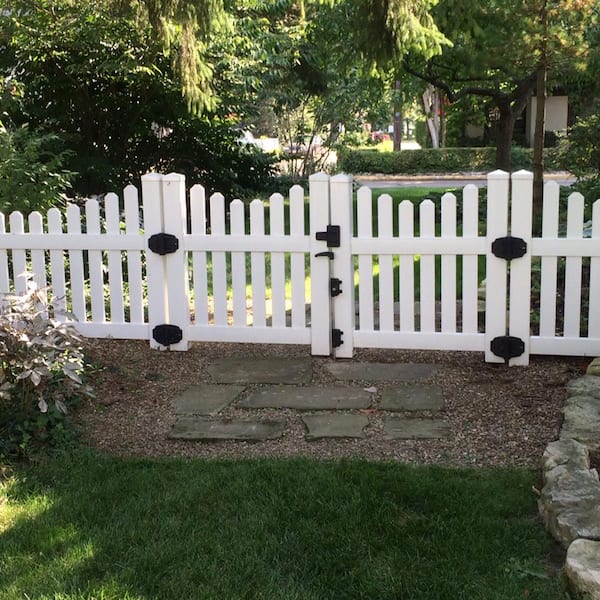 Hampshire 4 ft. W x 3 ft. H White Vinyl Picket Fence Gate Kit