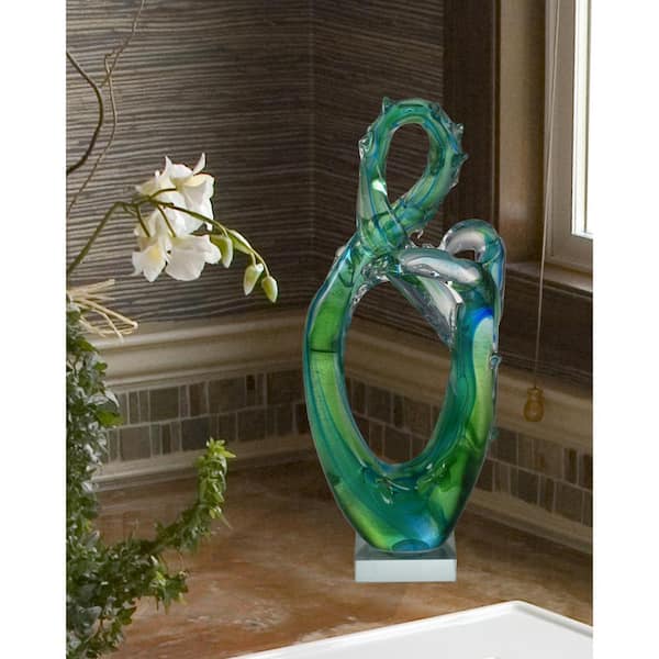 Dale Tiffany 15 in. Braided Handcrafted Irregular Art Glass Sculpture